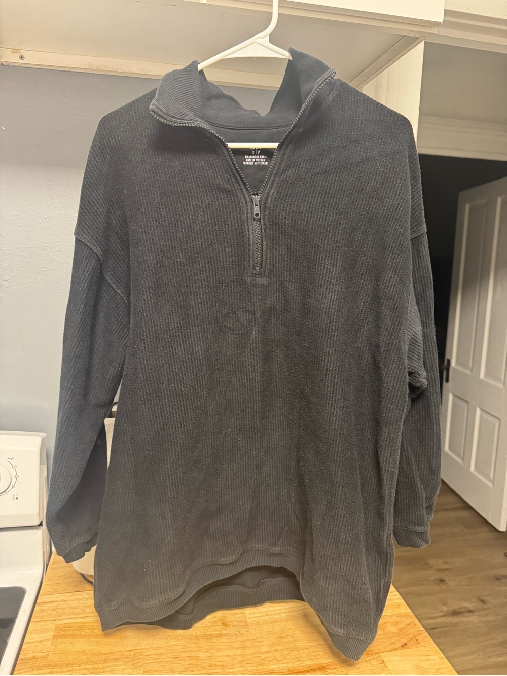 Women’s Black Quarter-Zip Knit Sweater